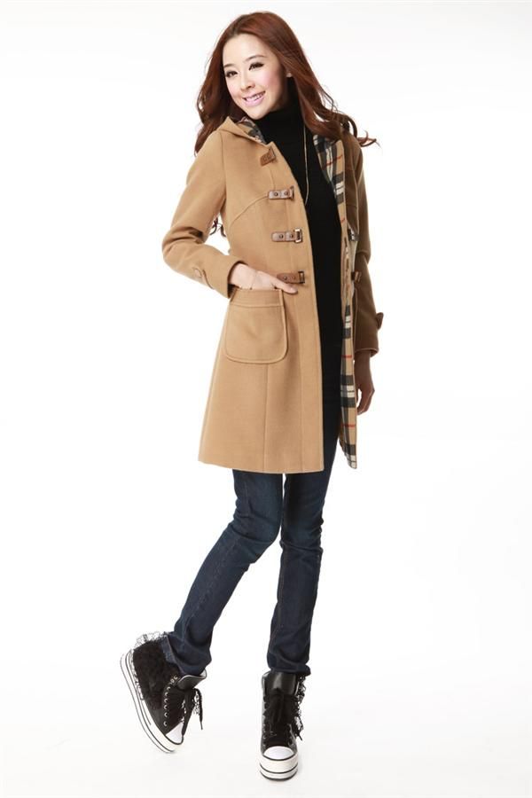 plus size brown wool coat
