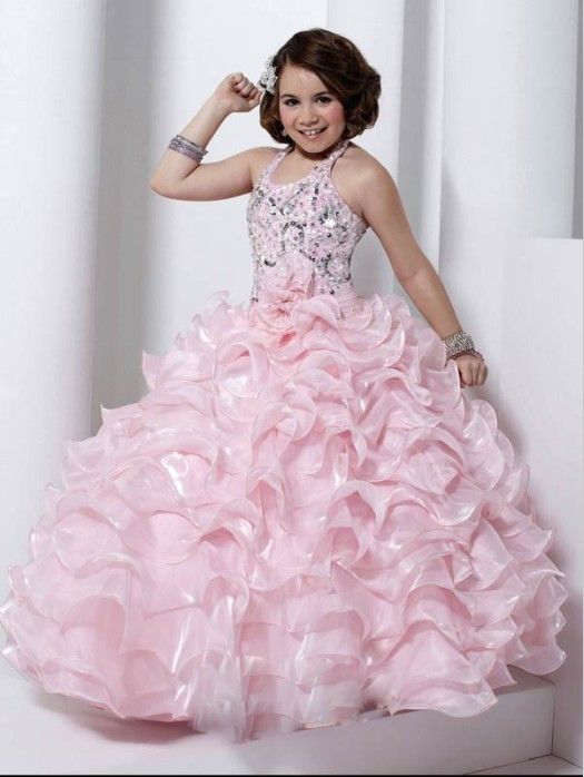 Pink Ball Gown Flower Girl Dresses - Amore Wedding Dresses