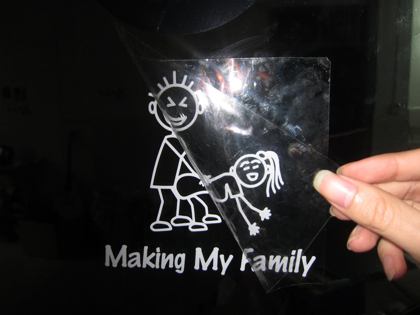 White Making My Family Stick Figure Funny Sex Bad Car Decal Sticker