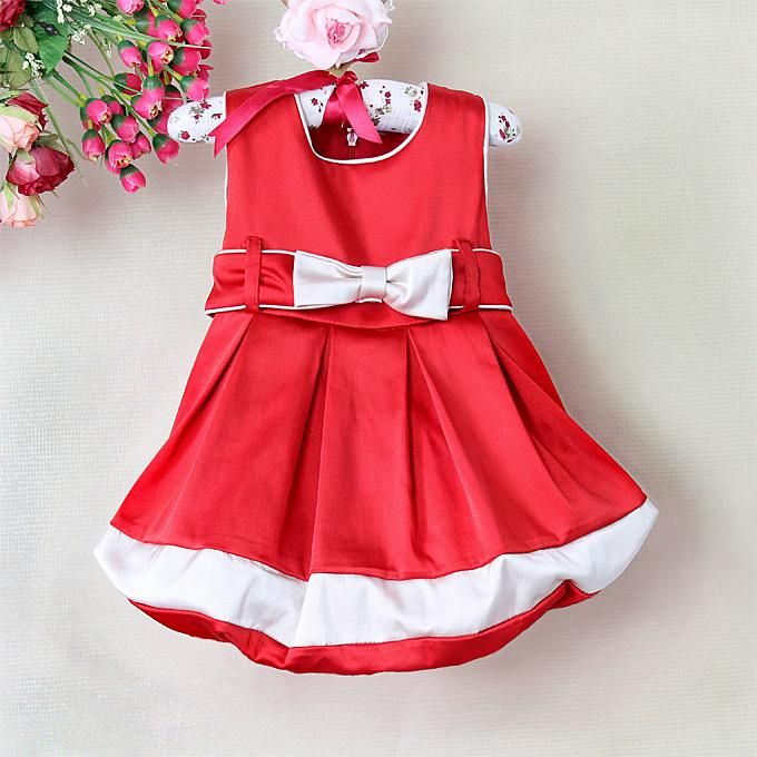Online Cheap Toddler Girl Christmas Dresses Red Party Dress With Bow