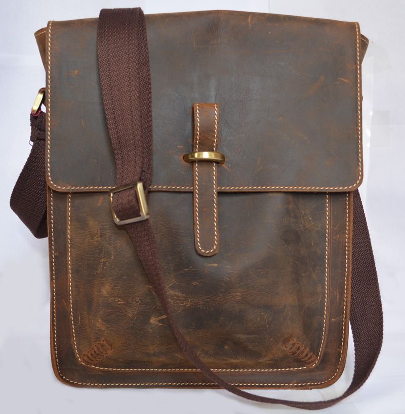 Gift Men's Genuine Cowhide Bull Leather Briefcase Satchel Messenger Shoulder Bag School Bags