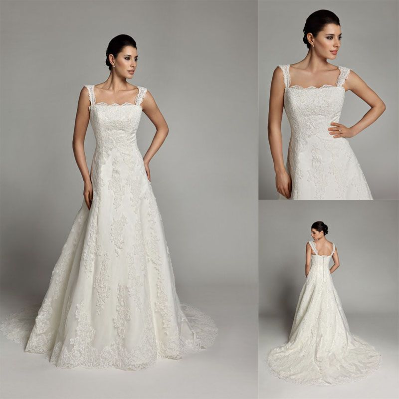 Elegant a-line wedding dresses 2013 The most popular applique satin ...