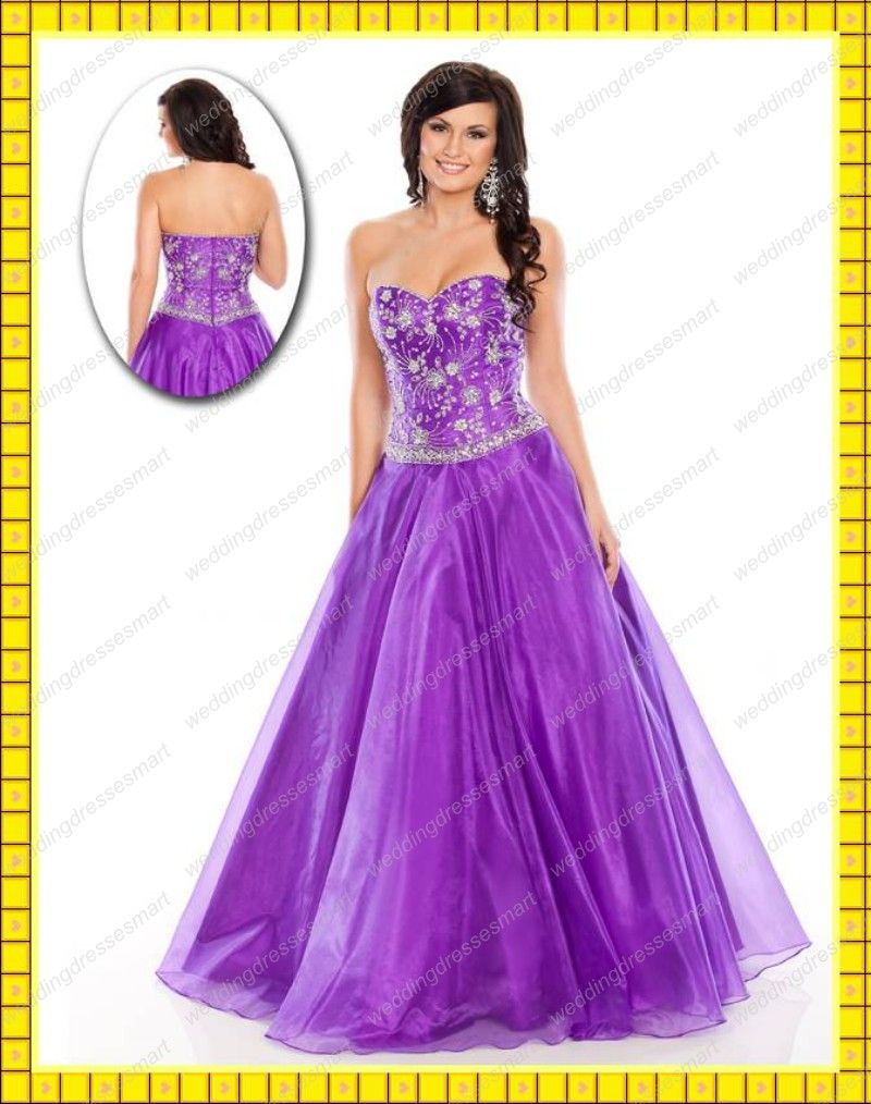 Newarrival 2013 Purple Organza A Line Beading Sweet Quinceanera Dresses
