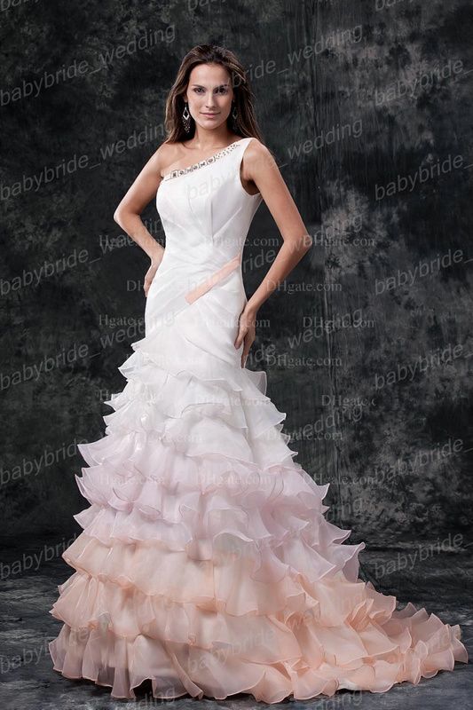 Gradient White Pink Multi Layer Wedding Dresses Dropped ...
Gradient Wedding