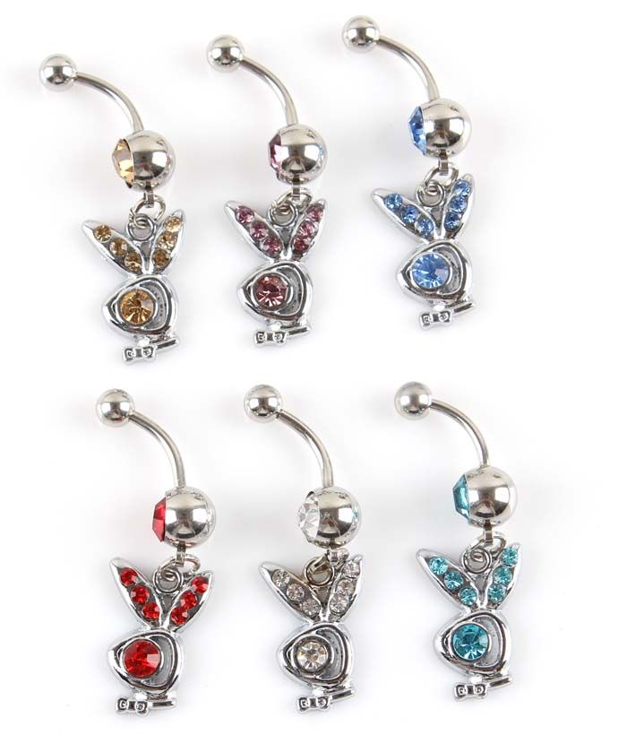 2017 New Belly Button Rings,14g/Pcs,Playboy Navel Ring,Body Piercing