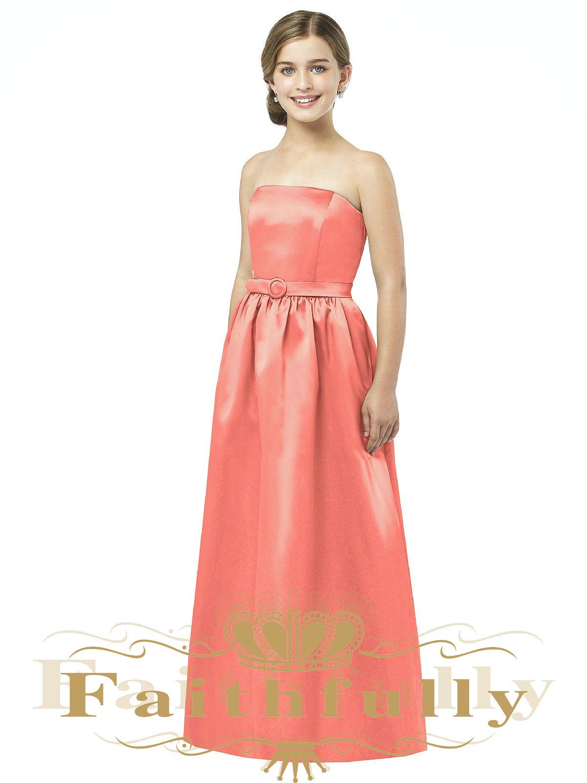 coral junior bridesmaid dresses