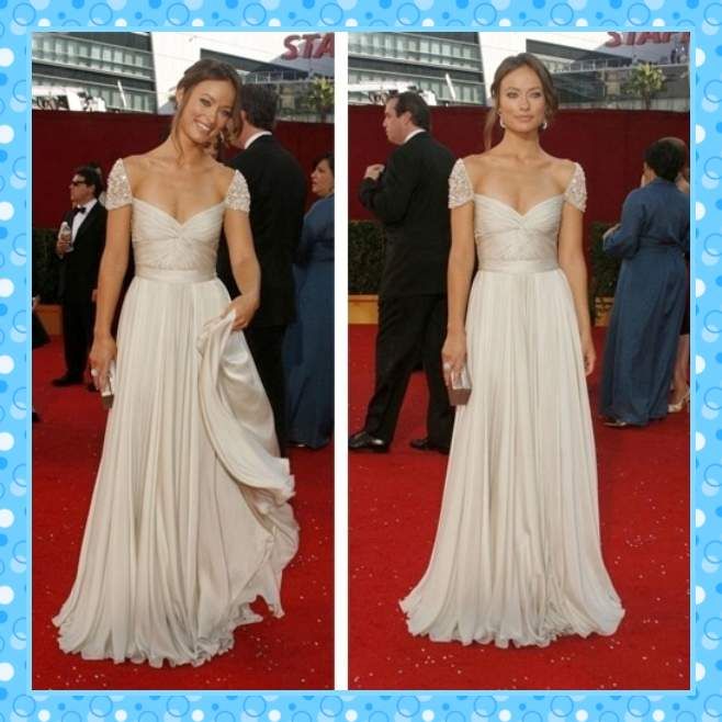 2013 Custom Made Celebrity Dress Empire A-line Cap Sleeves Floor ... 2013 Custom Made Celebrity Dress Empire A-line Cap Sleeves Floor ...