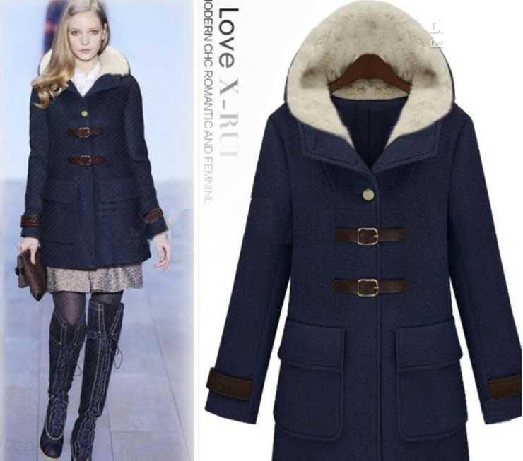 Free Shipping Fashion Women's Dust coat Ladies Hooded Coat Fur Coat