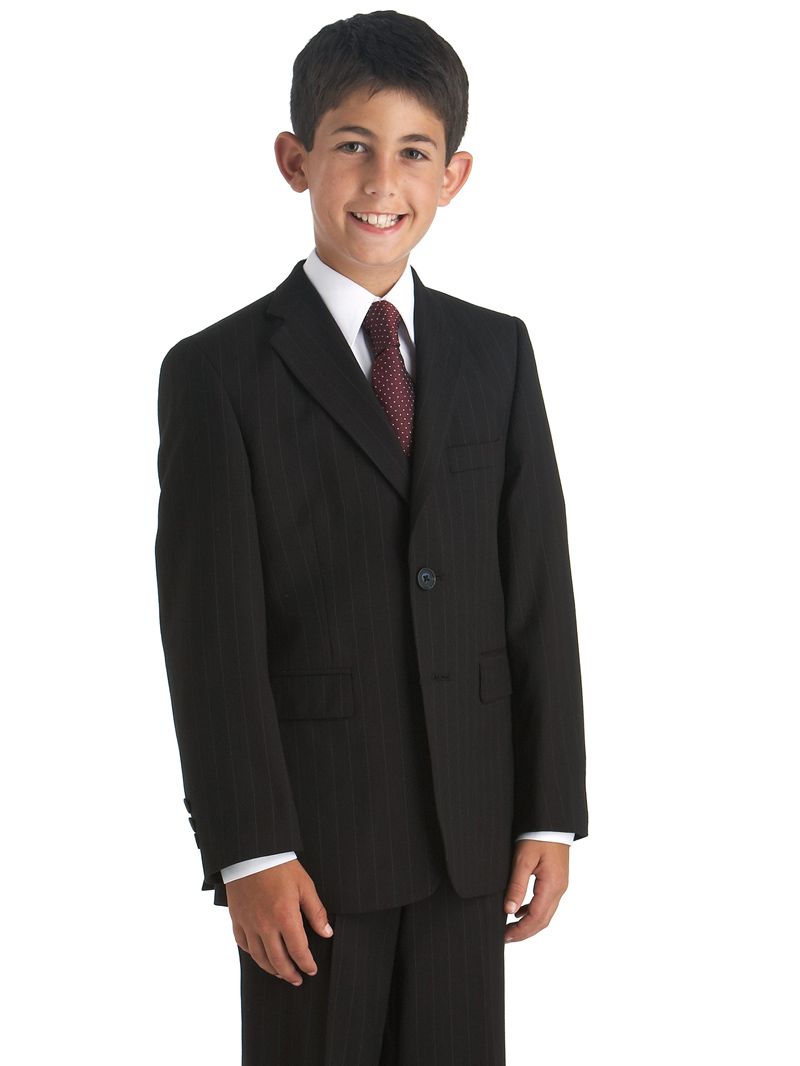 Best Selling Handsome Junior Groomsman Two Button Stripe Boys Suit