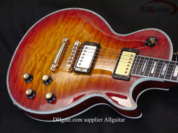 Deluxe Custom Shop Sunburst burst Abalone Binding Body электрогитара лучшие музыкальные инструменты