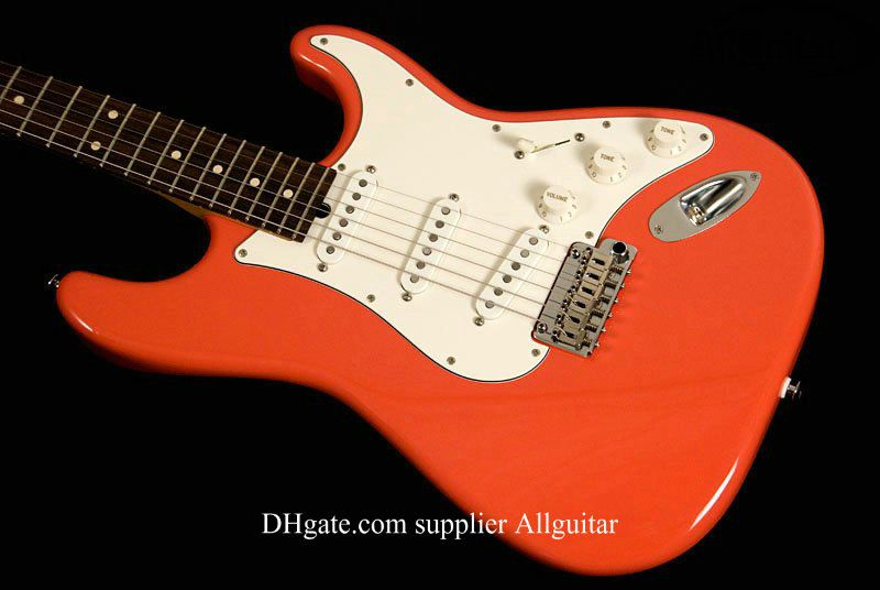 Orange and Red Electric Guitars