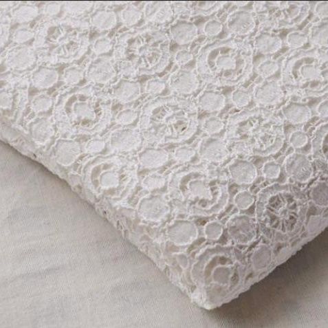 Buy online printed beaded lace fabric