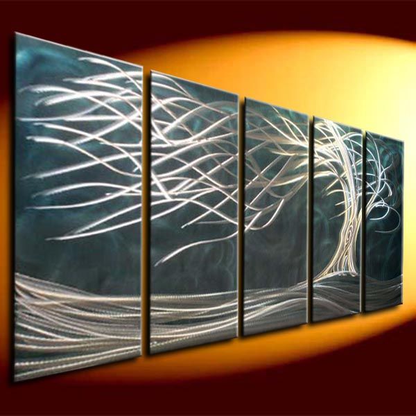 Metal Art MODERN ART ABSTRTACT ART WALL OIL PAINTING ON CANVAS ON METAL