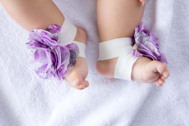 BABY Sandals baby Barefoot Sandals Foot Flower Foot Ties girls Toddler ...