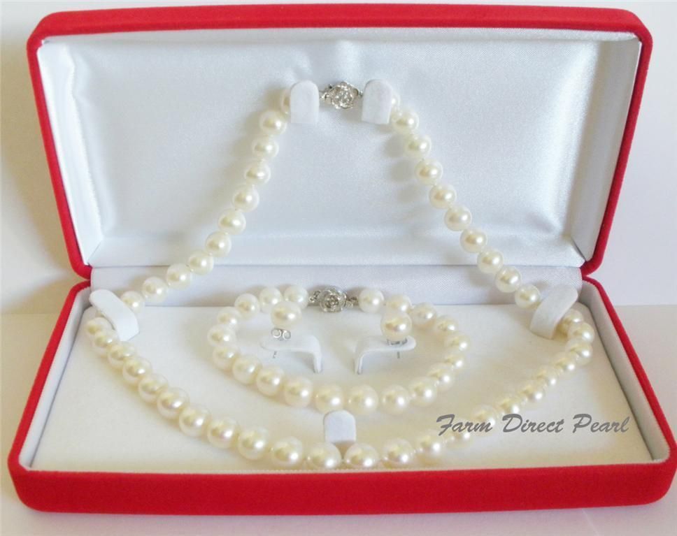 RARE Natural pearl jewelry South sea Genuine ROUND 9-10mm White Pearl Necklace 3pc SET 925S
RARE Natural pearl jewelry South sea Genuine ROUND 9-10mm White Pearl Necklace 3pc SET 925S