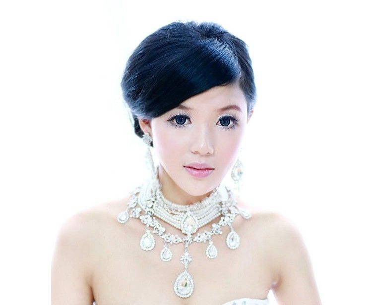 2013 Junoque Sex Luxury Crystal Pearls Bridal Necklace In Stock Luxury 