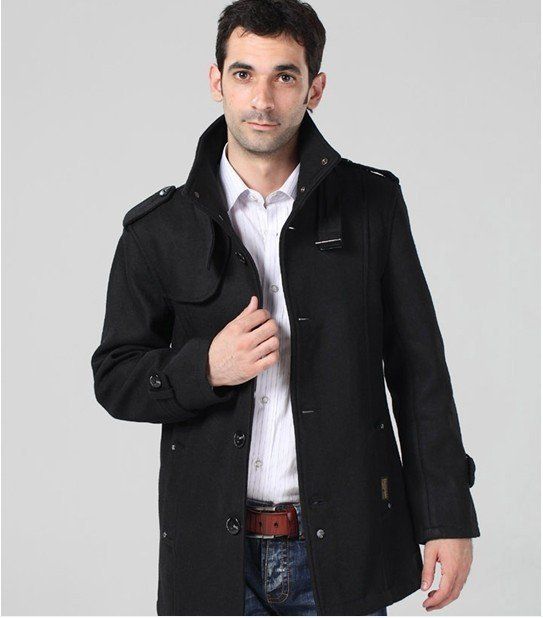 Best Quality Mens Long Trench Coat Wool Overcoat Men Wool Coat Winter