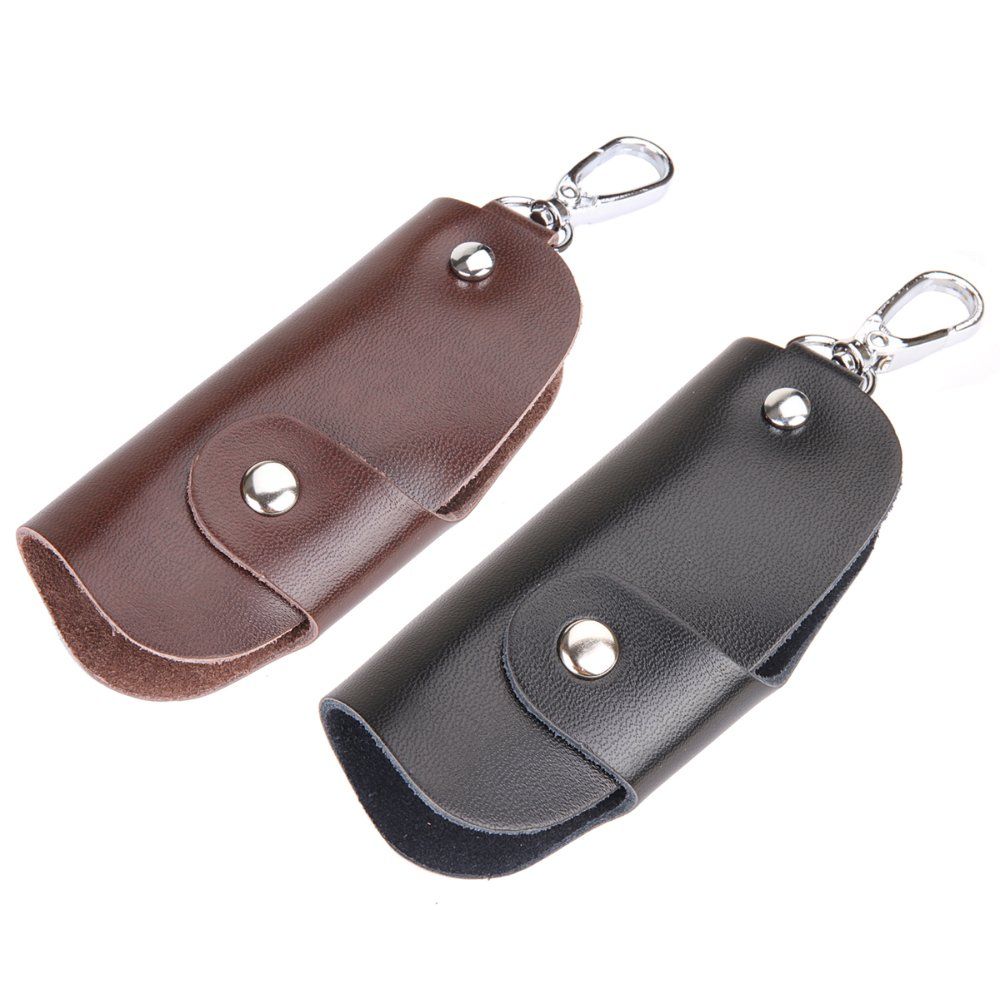 Men&Women's Genuine Leather Car Key Bag Keychain Holder, Key Ring