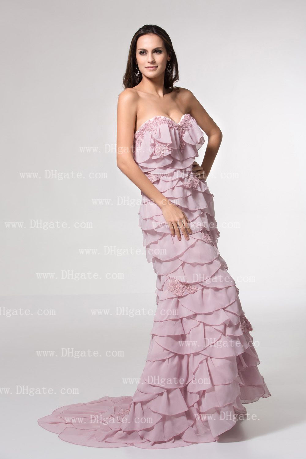 pink mermaid wedding gown