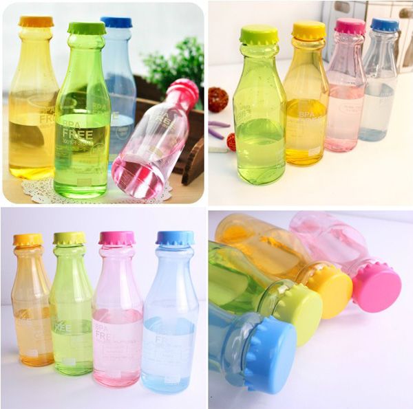 Portable Unbreakable Sports Water Bottles Sealed Cute Leakproof Plastic
