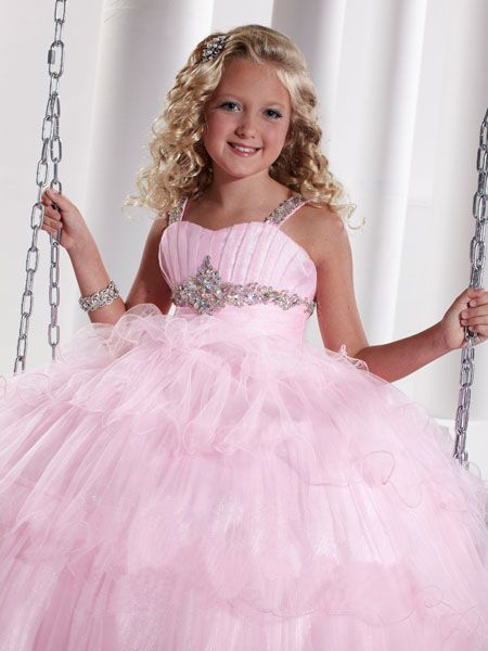 Lovely Pink Tulle Layers Flower Girl Dress Girls' Formal Dress Pageant Party Dress SZ 2-10 HF13114