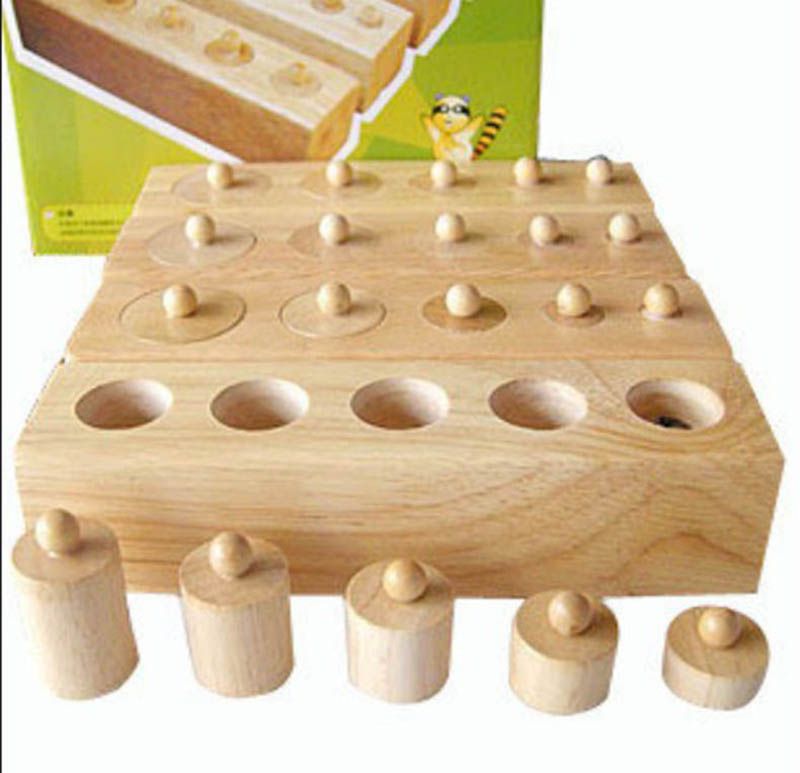 Wholesale - hot sale wooden toy cylinder socket baby teaching toy math 