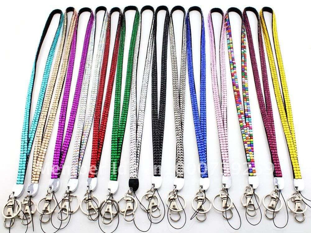 Online Cheap Kc1202 Rhinestone Crystal Trad Show Lanyard Keychain Card