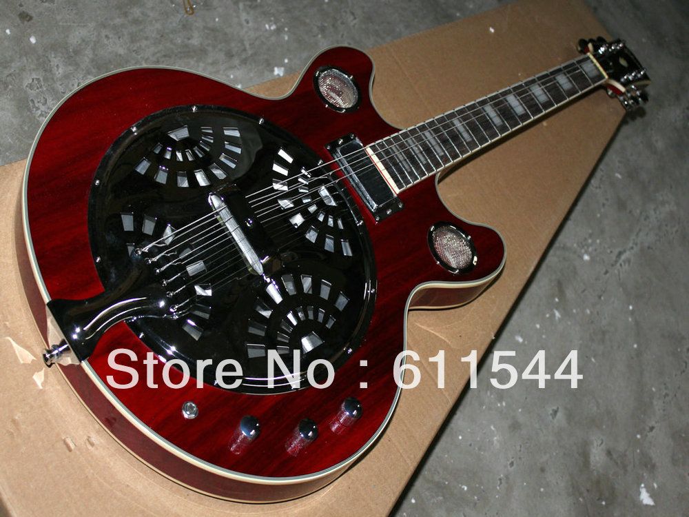 Red Dobro Resonator Custom Shop Electric Guitar High Quality Wholesale