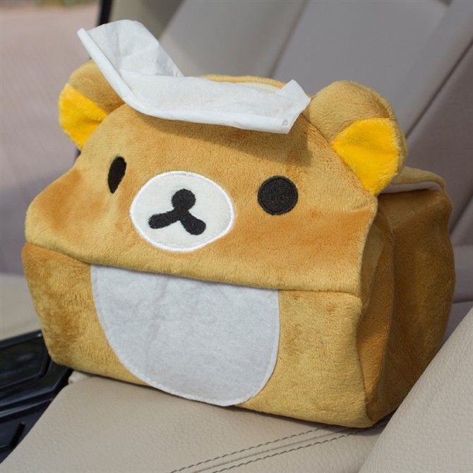 Tissue Box Holder Cute Bear Rectangular Tissue Box Plush Decorative