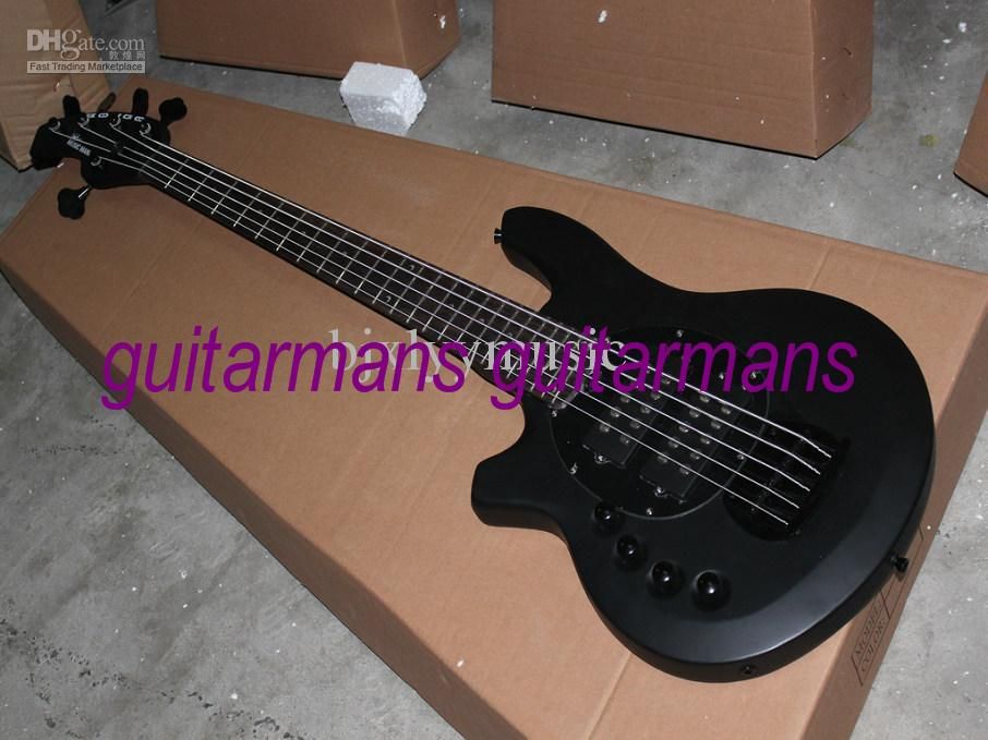 New Left Hand 5 Strings Bass Black Custom Electric Bass Guitar Oem