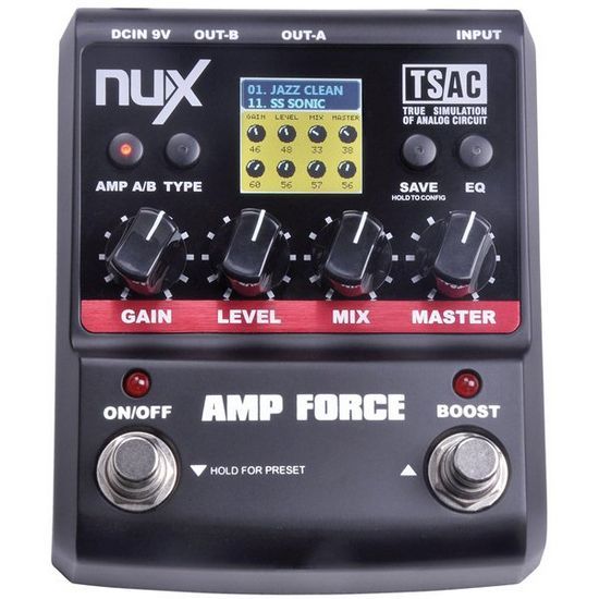 2018 Nux Stomp Boxes Amp Force Modeling Amp Simulator Pedalboard For