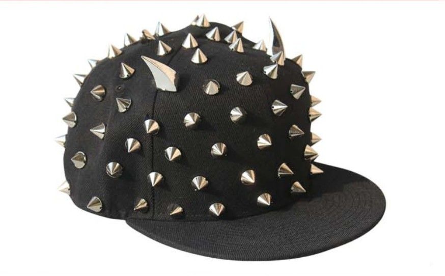 Adult Solid Color Horn Caps Men Snapback Hiphop Caps Rivet Caps Men Snap Back Hats Spike Studs