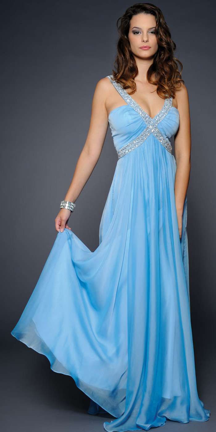 ice blue evening gown