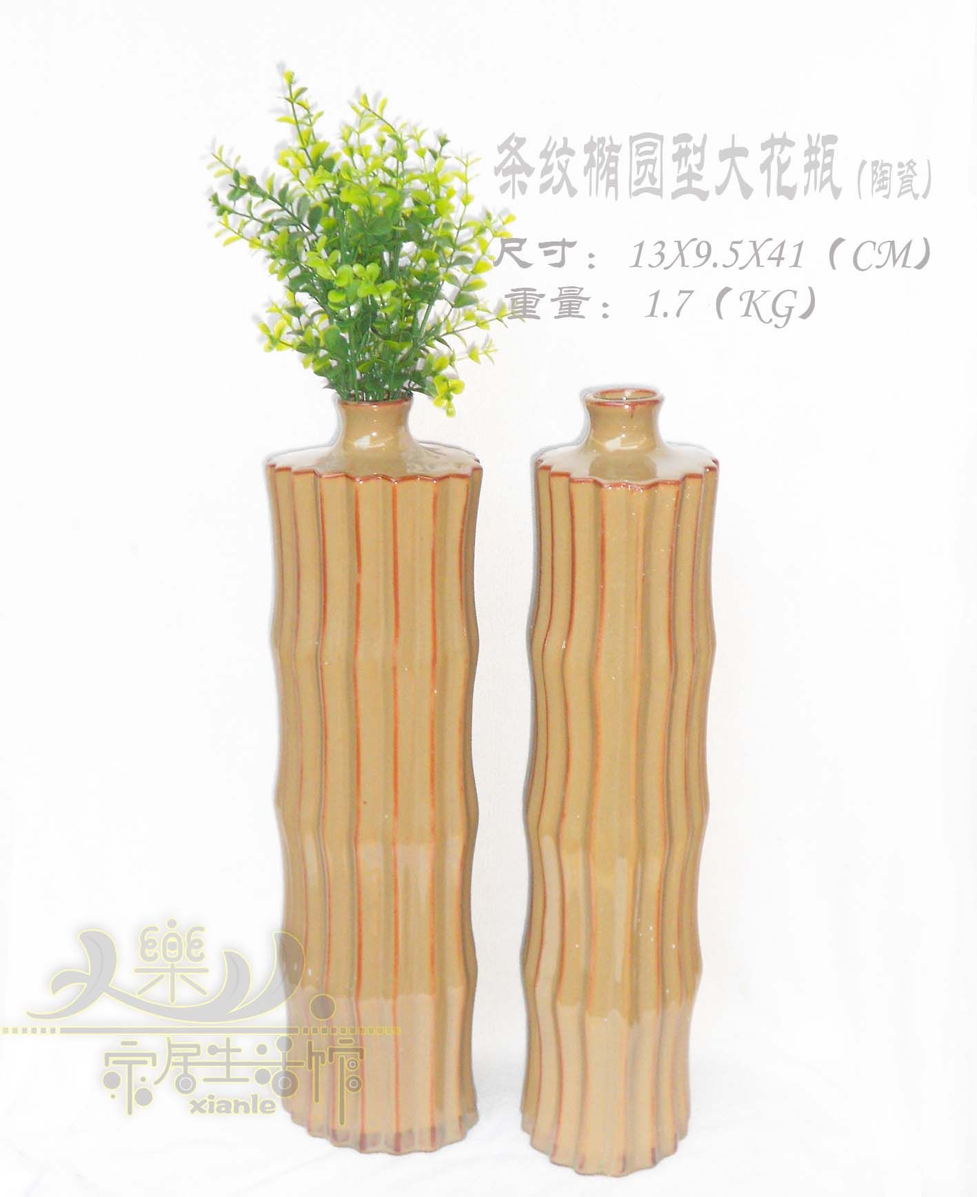 Wholesale Fashion ceramic vase desktop decorations stripe ...