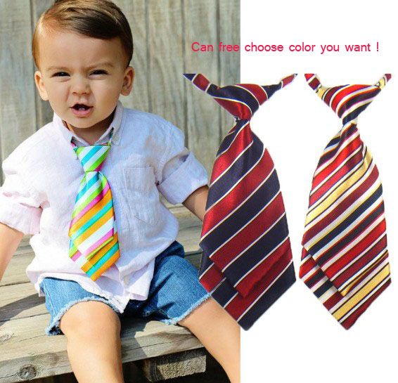Baby Toddler Boy Necktie Tie Kids Infant Plaid Necktie Imitation Silk