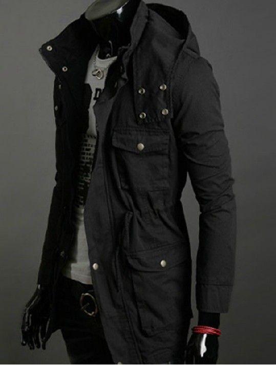 mens long hooded parka