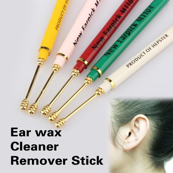 Stainless Steel Earpick Ear Wax Curette Screw Remover Stick Pick