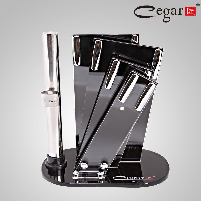 Acrylic stainless steel knife block tool holder kitchen knife shelf