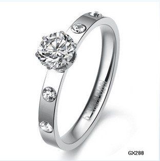 ... Steel Bezel Set Round CZ Engagement Ring Size 567891011 GJ288