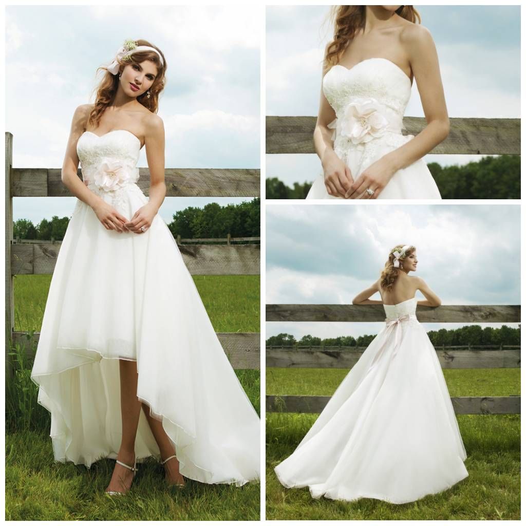 Beach Wedding Dress Best Selling Strapless Short front Long Back