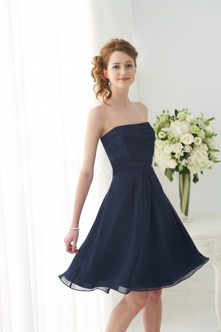 navy strapless