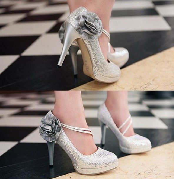 2013 best price High-heeled bridesmaid shoes silver colors shoes