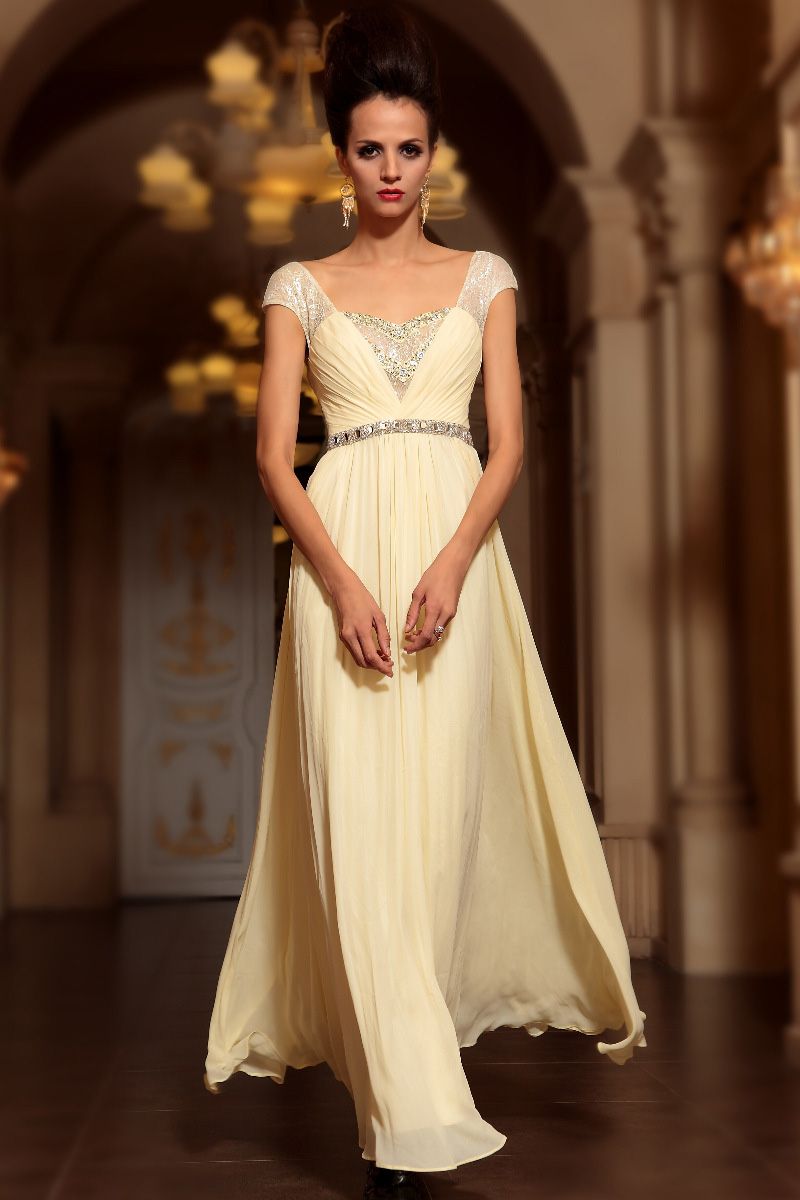 Prom Dress Yellow and Brown