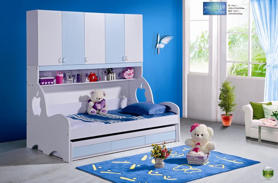 MDF Panels Children Wardrobe Bunk Bed with Drawer Bunk Bed Children Bed Wardrobe Bed Online with