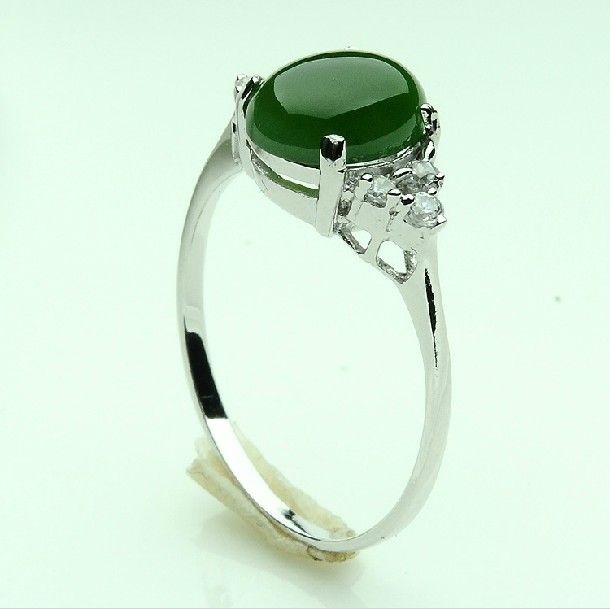 925 Silver and nephrite jade rings for men and women ring