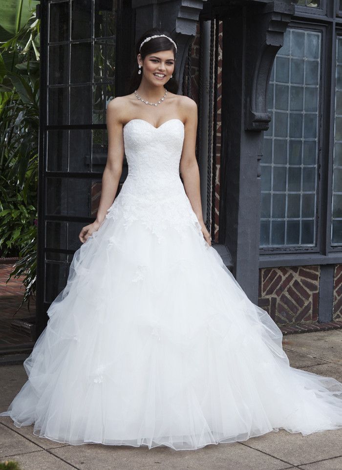drop waist wedding ball gown