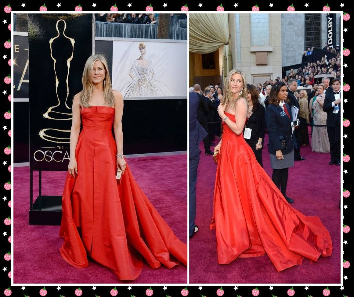 The Oscar 2013 Red Carpet Celebrity Dress A-line Strapless Court Red ...