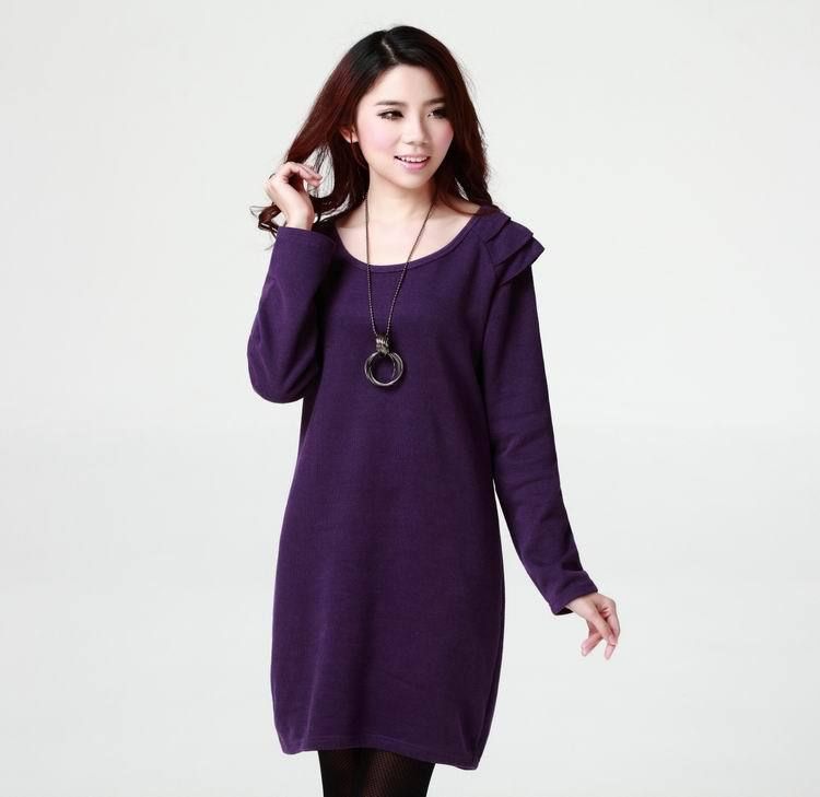 Wholesale - Women's Plus Size Long Sleeve Casual Dress Free Shipping ...