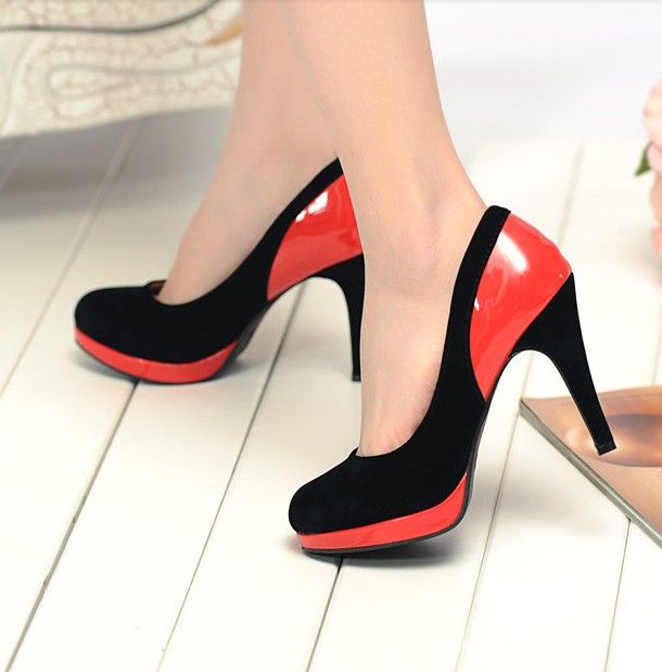 ... Red-black Color Shoes Ladies Women's High-HeelsPlatform shoes Dress