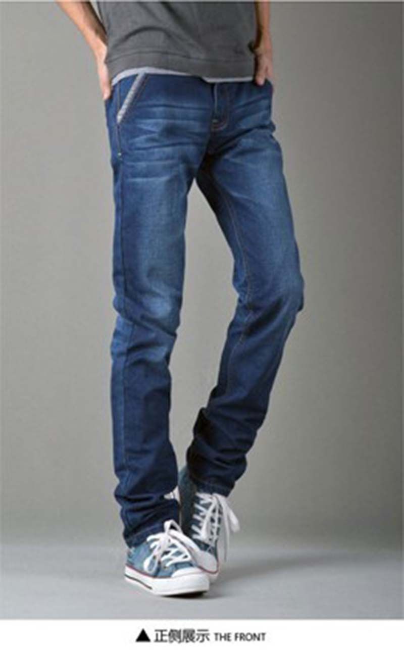 2017 Men Jeans Slanting Pocket Boot Cut Jeans Ripped Washed Jeans Male